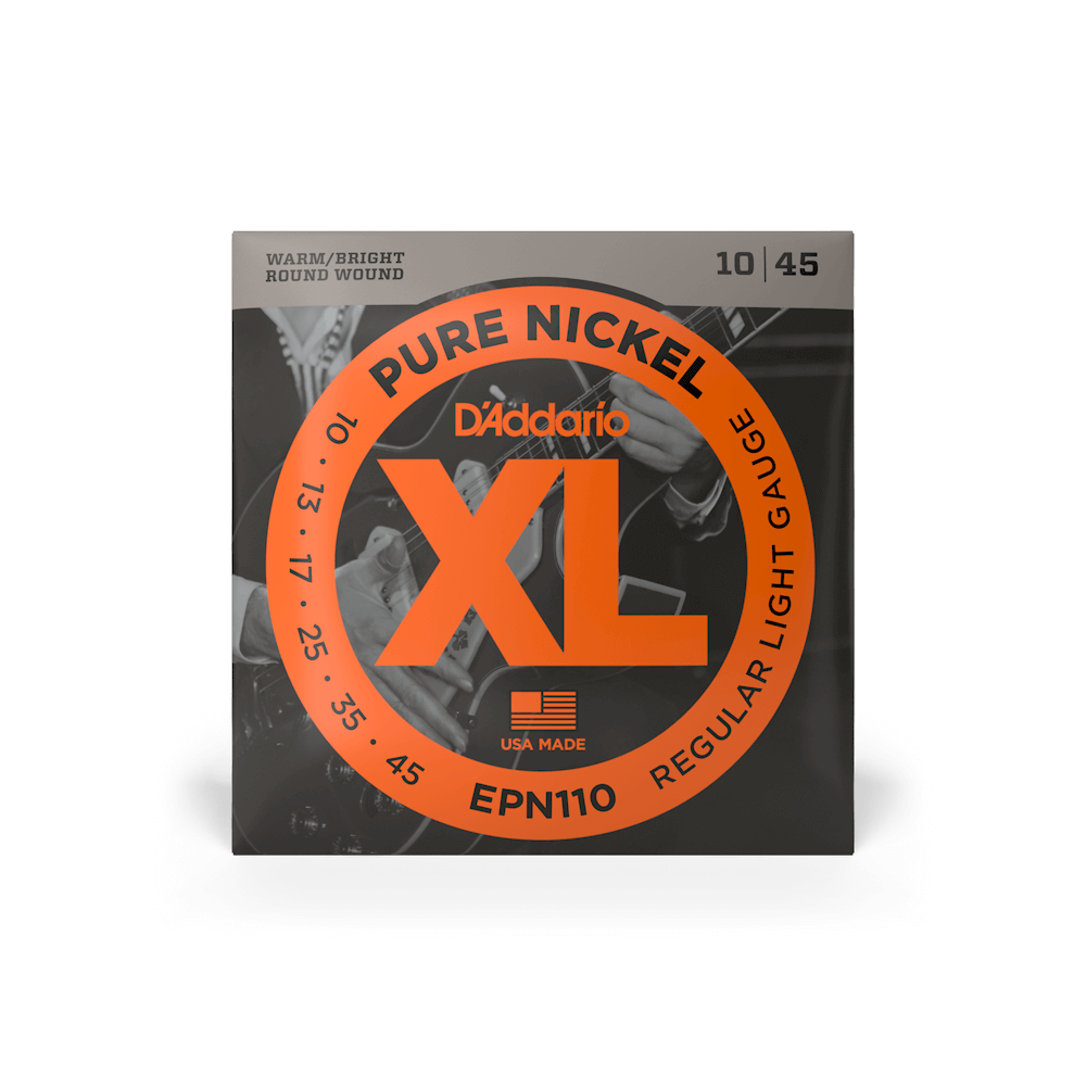 D'Addario 10-45 Regular Light, XL Pure Nickel Electric Guitar Strings