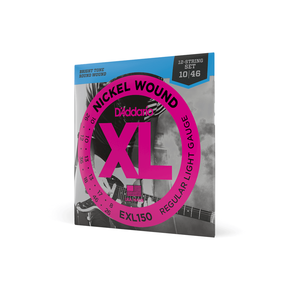D'Addario 10-46 Regular Light 12-String, XL Nickel Electric Guitar Strings