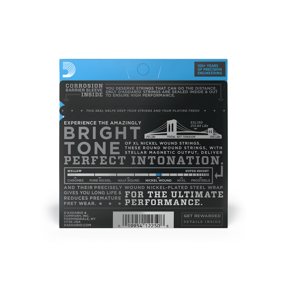 D'Addario 10-46 Regular Light 12-String, XL Nickel Electric Guitar Strings