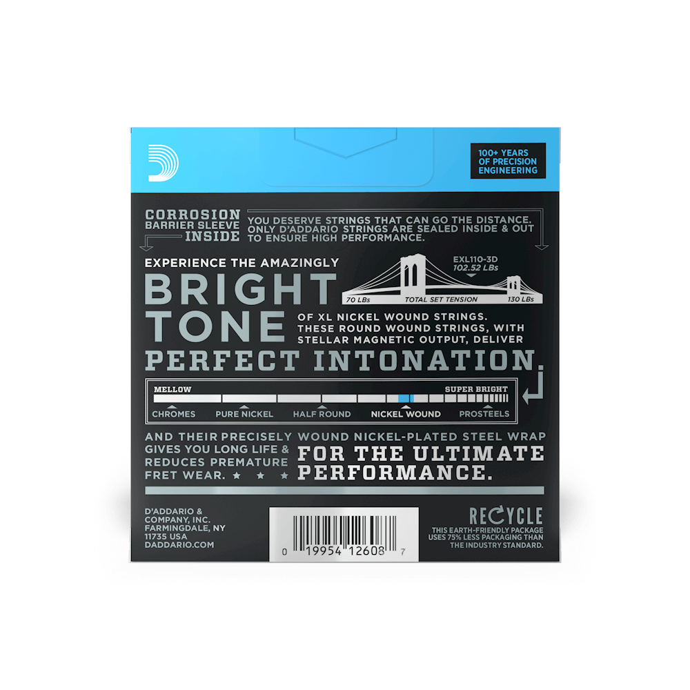 D'Addario 10-46 Regular Light, XL Nickel Electric Guitar Strings