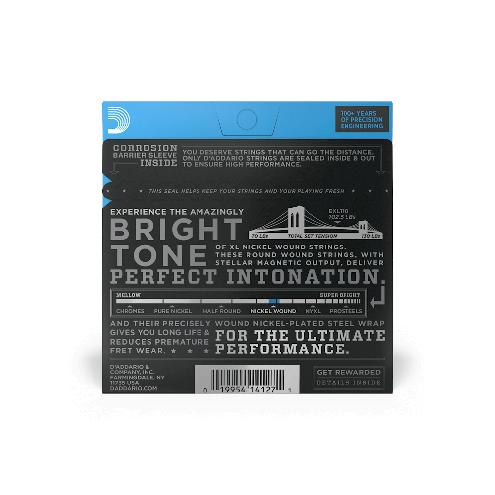 D'Addario 10-46 Regular Light, XL Nickel Electric Guitar Strings