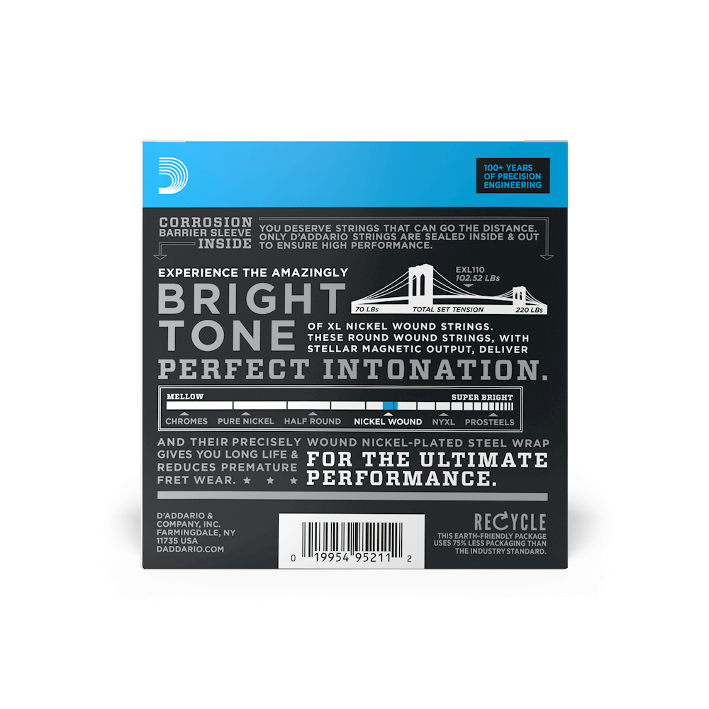 D'Addario 10-46 Regular Light, XL Nickel Electric Guitar Strings