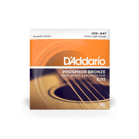D'Addario 10-47 Extra Light, Phosphor Bronze Acoustic Guitar Strings