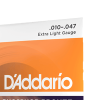 D'Addario 10-47 Extra Light, Phosphor Bronze Acoustic Guitar Strings