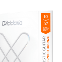 D'Addario 10-47 Extra Light, XS Phosphor Bronze Coated Acoustic Guitar Strings
