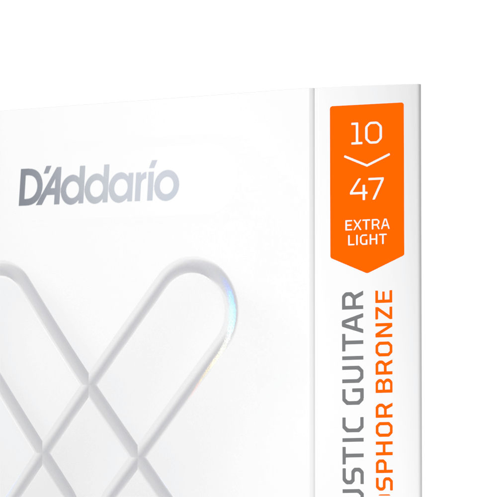 D'Addario 10-47 Extra Light, XS Phosphor Bronze Coated Acoustic Guitar Strings
