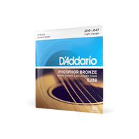 D'Addario 10-47 Light 12-String, Phosphor Bronze Acoustic Guitar Strings