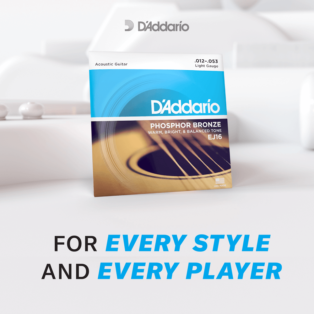 D'Addario 10-47 Light 12-String, Phosphor Bronze Acoustic Guitar Strings