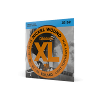 D'Addario 10-52 Light Top/Heavy Bottom, XL Nickel Electric Guitar Strings