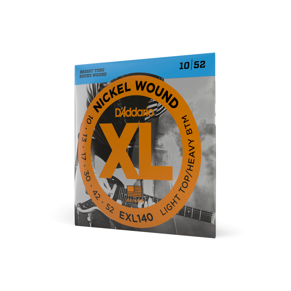 D'Addario 10-52 Light Top/Heavy Bottom, XL Nickel Electric Guitar Strings