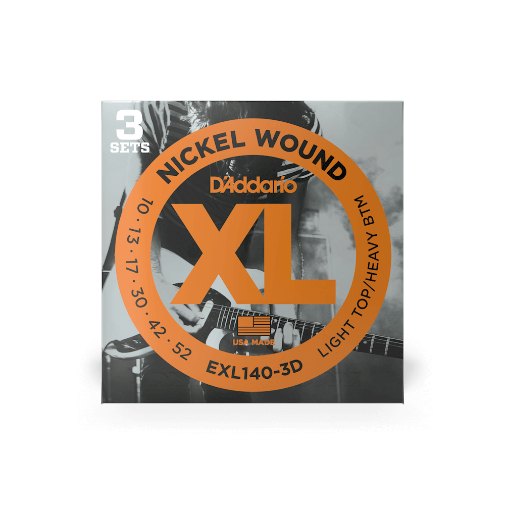 D'Addario 10-52 Light Top/Heavy Bottom, XL Nickel Electric Guitar Strings