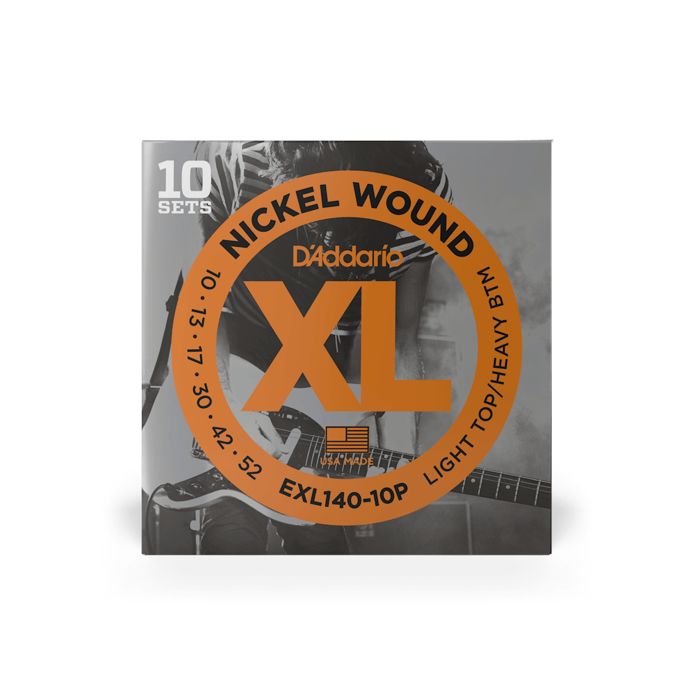 D'Addario 10-52 Light Top/Heavy Bottom, XL Nickel Electric Guitar Strings