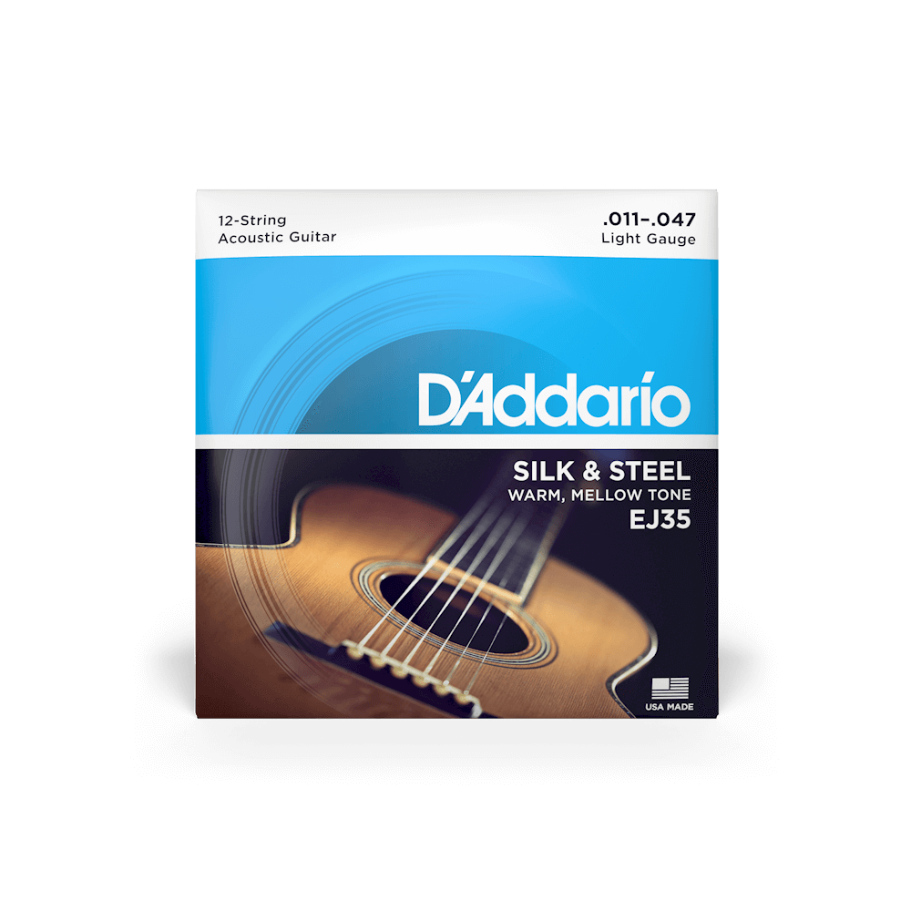 D'Addario 11-47 Light 12-String, Silk & Steel Acoustic Guitar Strings