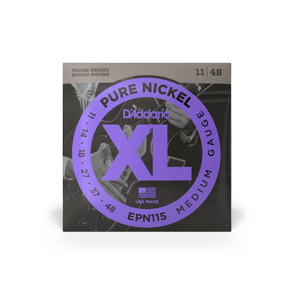 D'Addario 11-48 Medium, XL Pure Nickel Electric Guitar Strings