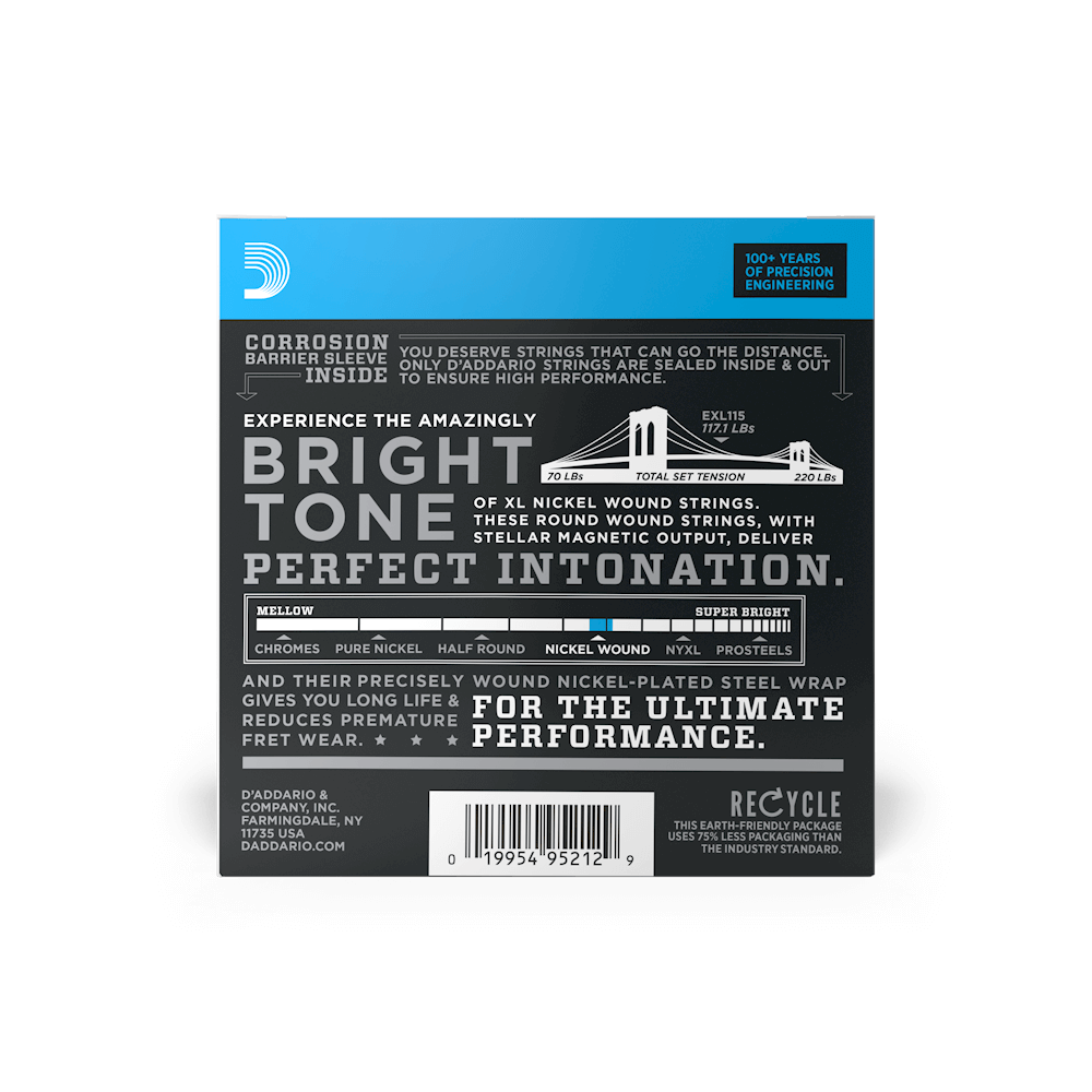 D'Addario 11-49 Medium, XL Nickel Electric Guitar Strings