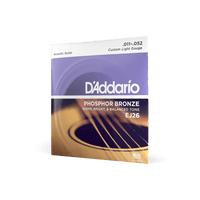 D'Addario 11-52 Custom Light, Phosphor Bronze Acoustic Guitar Strings