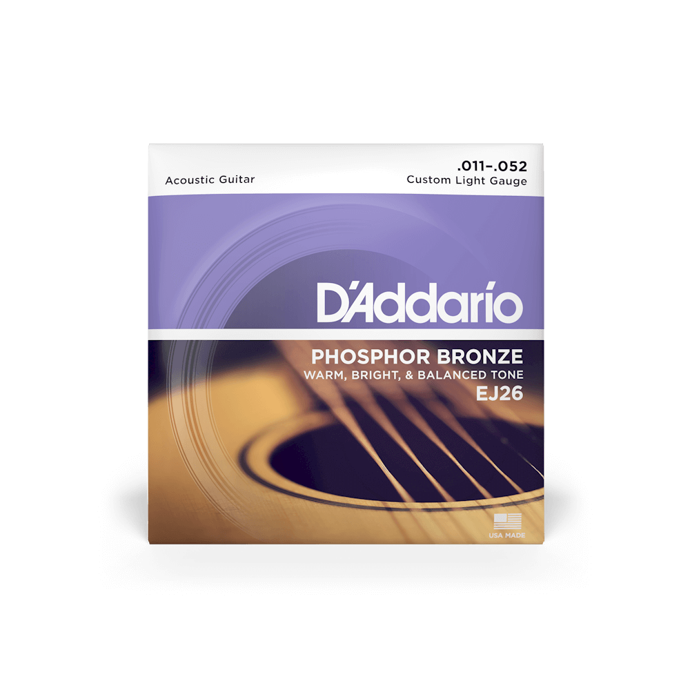 D'Addario 11-52 Custom Light, Phosphor Bronze Acoustic Guitar Strings