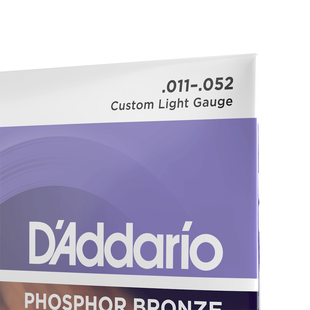 D'Addario 11-52 Custom Light, Phosphor Bronze Acoustic Guitar Strings
