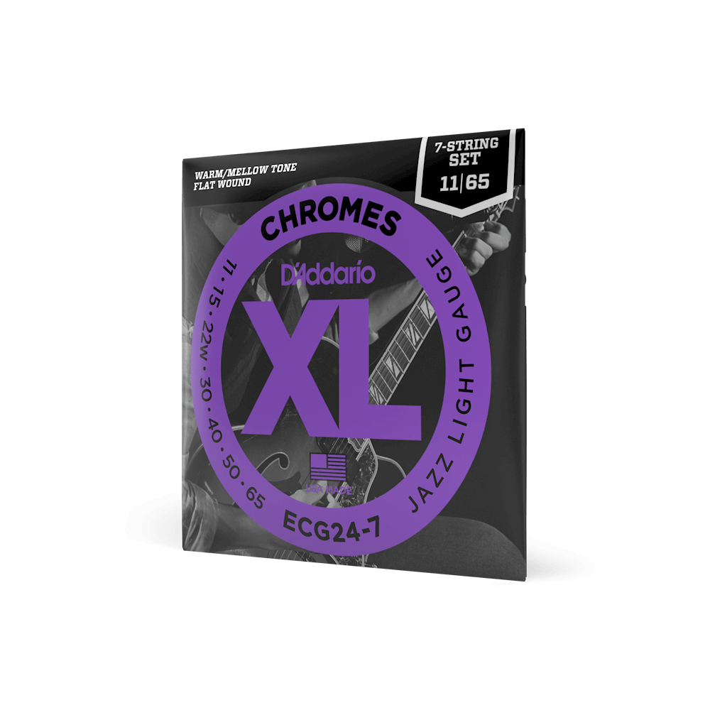 D'Addario 11-65 Jazz Light 7-String, XL Chromes Electric Guitar Strings
