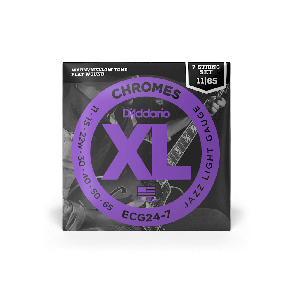 D'Addario 11-65 Jazz Light 7-String, XL Chromes Electric Guitar Strings