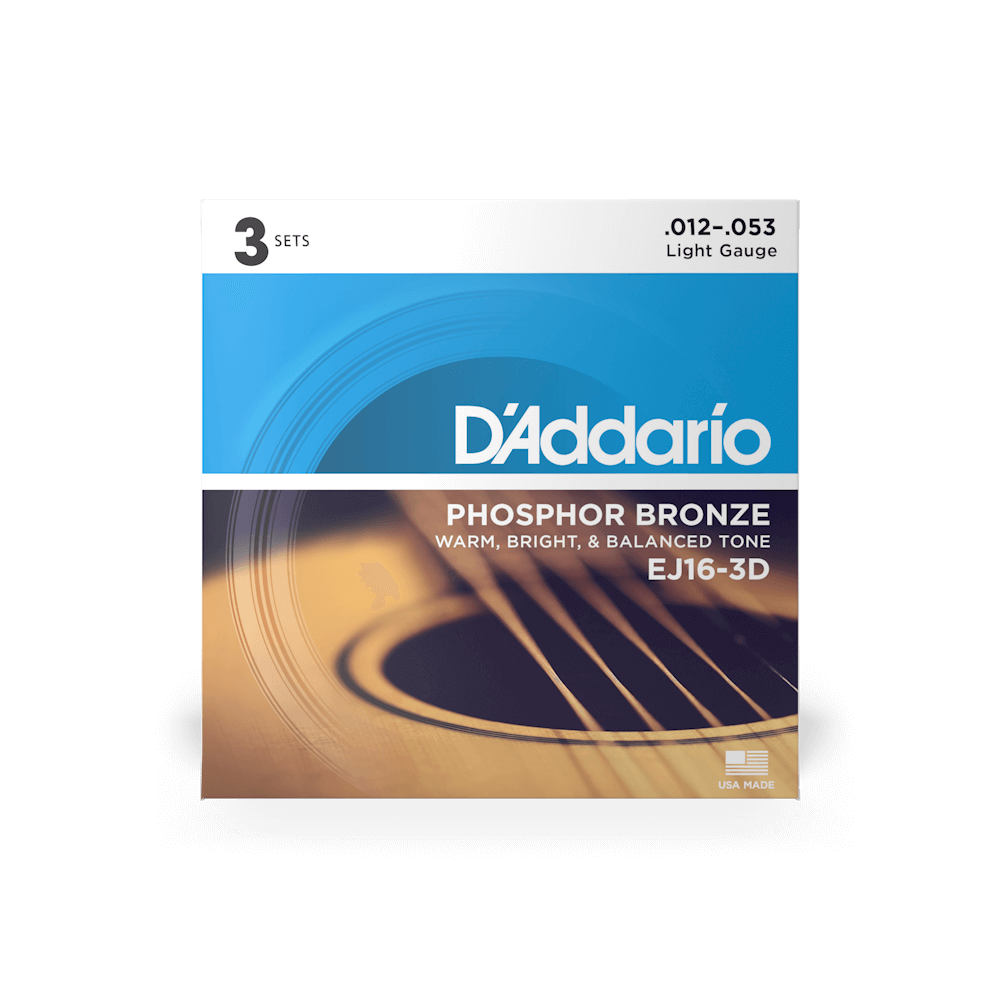 D'Addario 12-53 Light, Phosphor Bronze Acoustic Guitar Strings