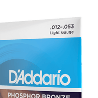 D'Addario 12-53 Light, Phosphor Bronze Acoustic Guitar Strings