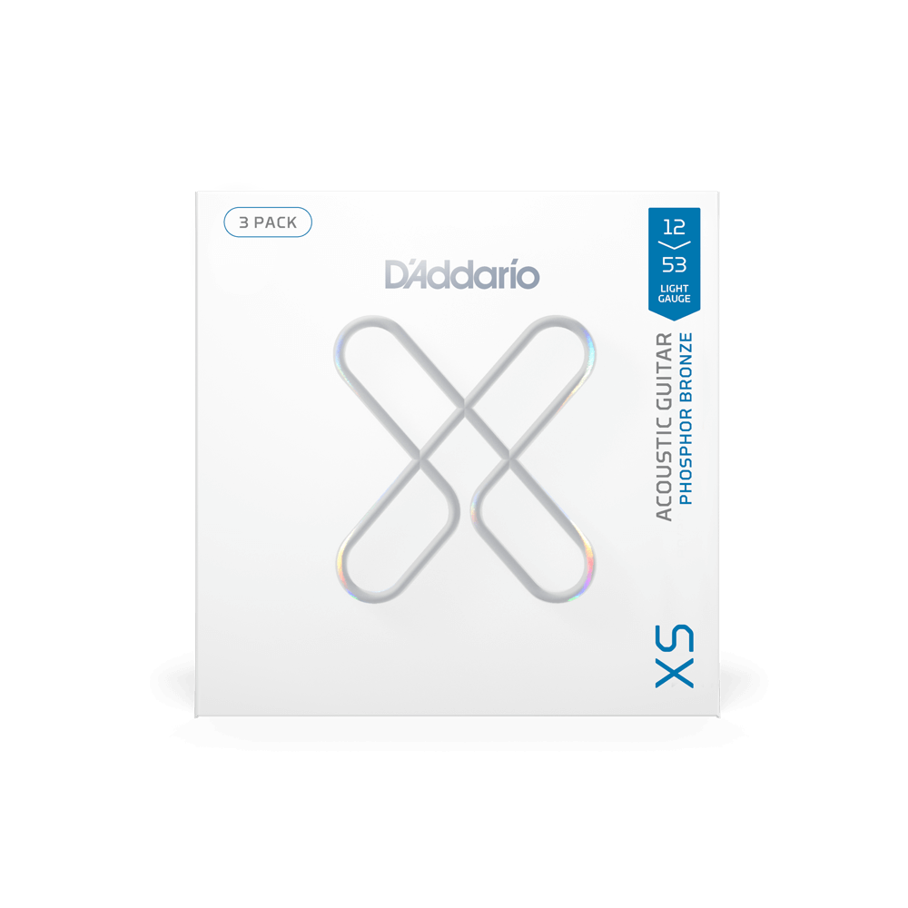 D'Addario 12-53 Light, XS Phosphor Bronze Coated Acoustic Guitar Strings