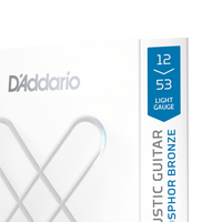 D'Addario 12-53 Light, XS Phosphor Bronze Coated Acoustic Guitar Strings