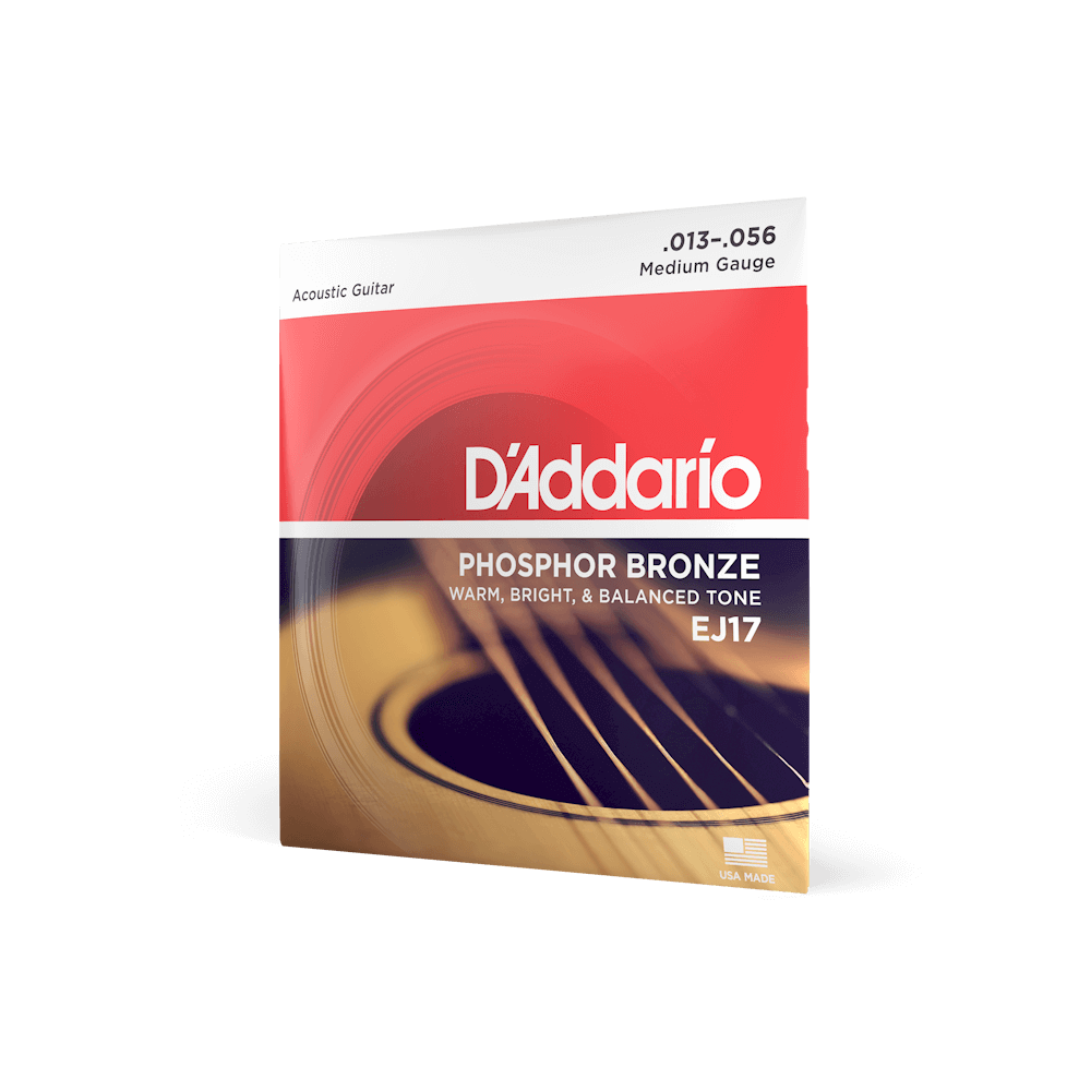 D'Addario 13-56 Medium, Phosphor Bronze Acoustic Guitar Strings