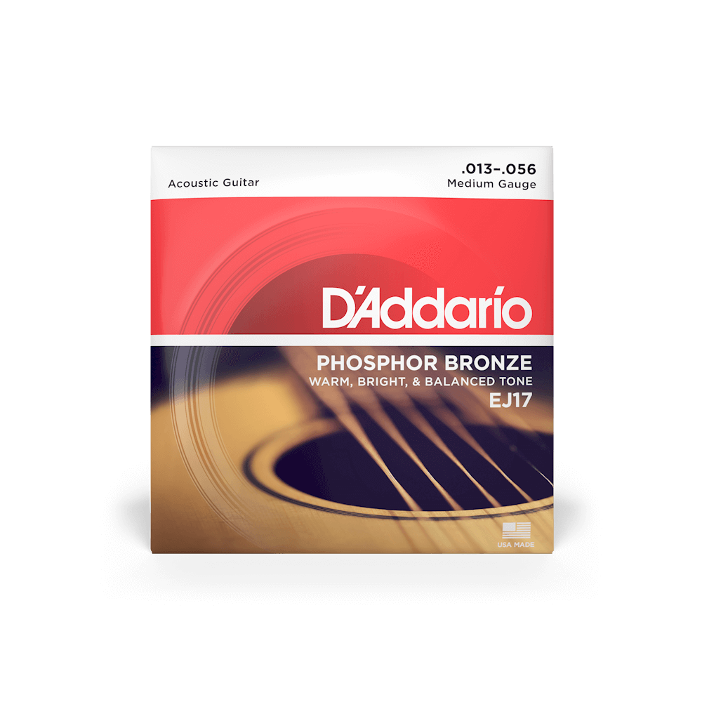 D'Addario 13-56 Medium, Phosphor Bronze Acoustic Guitar Strings
