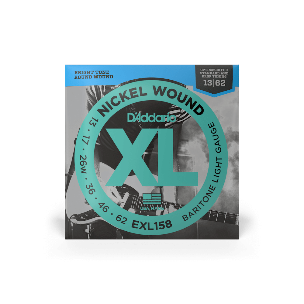 D'Addario 13-62 Light Baritone, XL Nickel Electric Guitar Strings