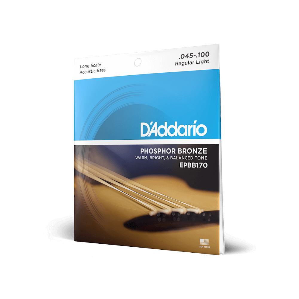 D'Addario 45-100 Regular Light, Long Scale, Phosphor Bronze Acoustic Bass Strings