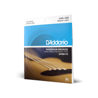 D'Addario 45-100 Regular Light, Long Scale, Phosphor Bronze Acoustic Bass Strings