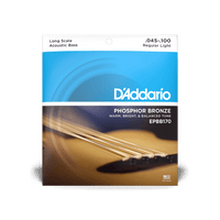 D'Addario 45-100 Regular Light, Long Scale, Phosphor Bronze Acoustic Bass Strings
