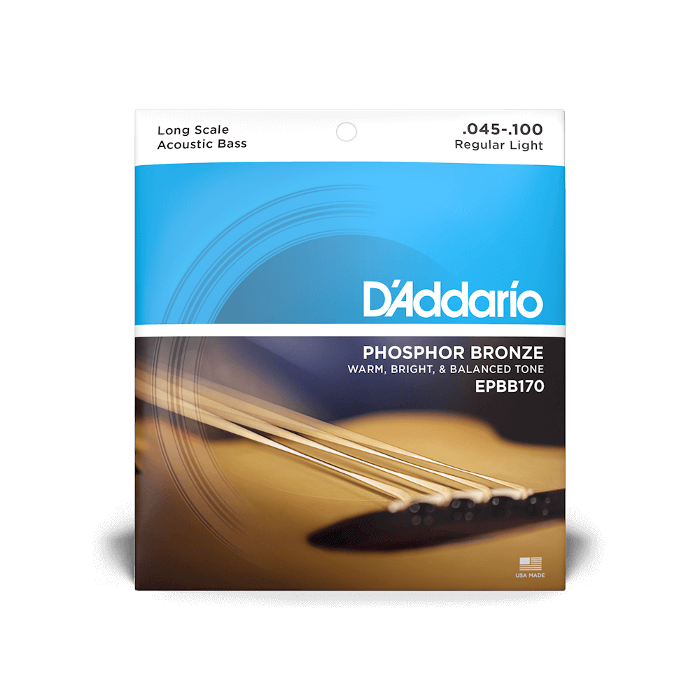D'Addario 45-100 Regular Light, Long Scale, Phosphor Bronze Acoustic Bass Strings