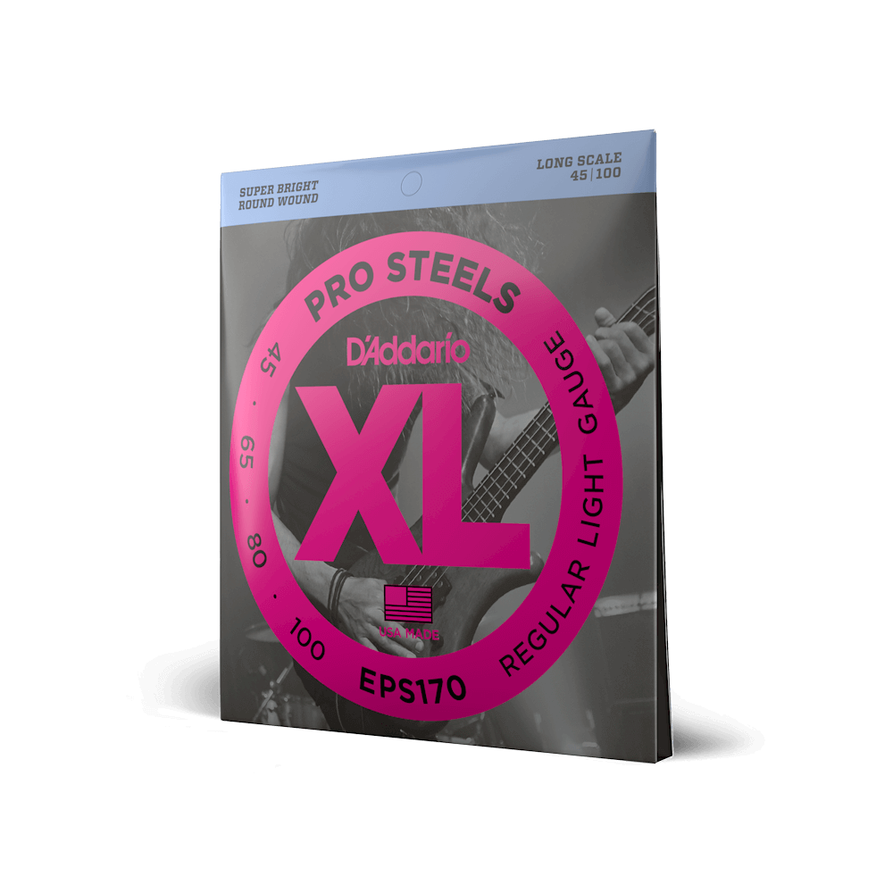 D'Addario 45-100 Regular Light, Long Scale, XL ProSteels Bass Strings