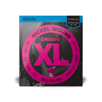 D'Addario 45-130 Regular Light 5-String, Super Long Scale, XL Nickel Bass Strings