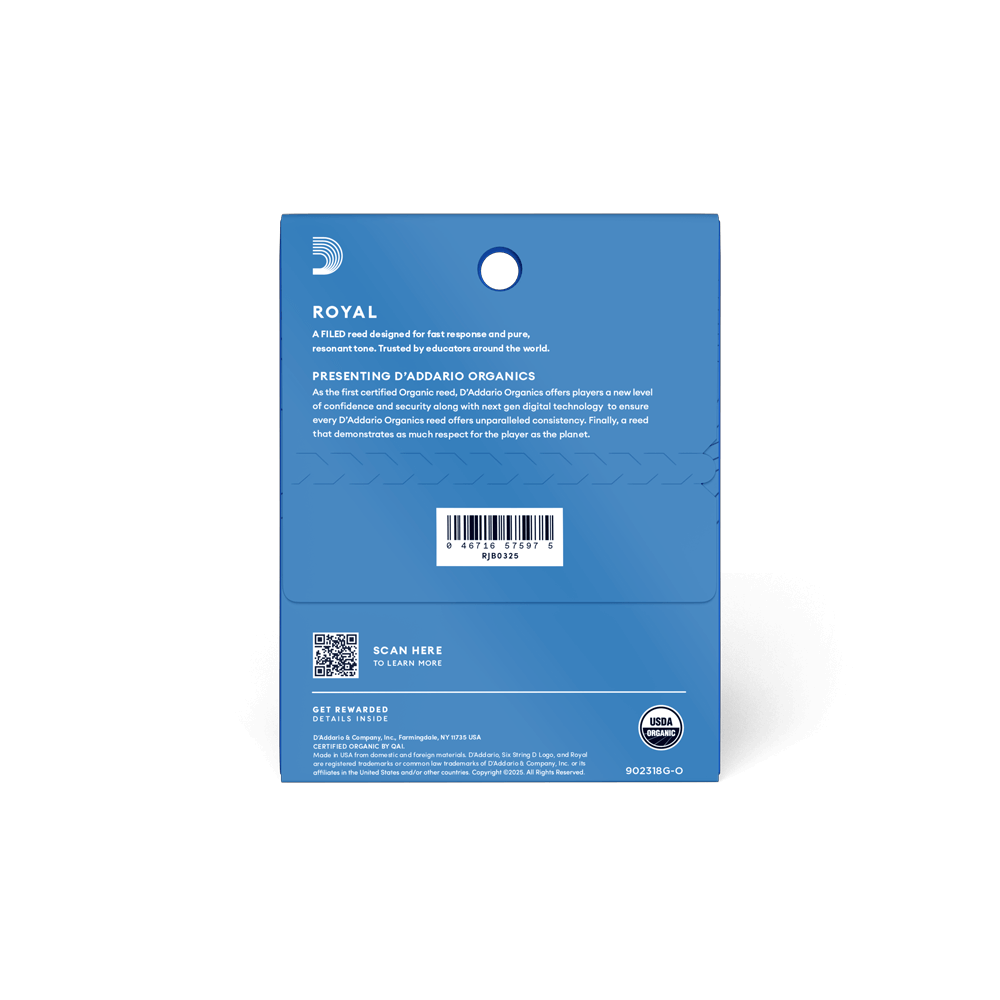 D'Addario Royal Organic Alto Saxophone Reeds