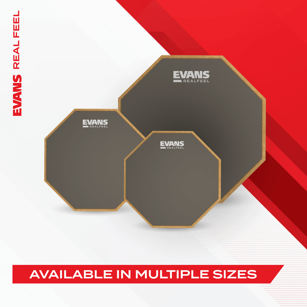 Evans RealFeel 2-sided Practice Drum Pad, 12 Inch