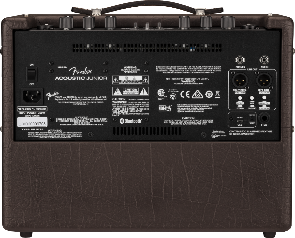 Fender Acoustic Junior, back view
