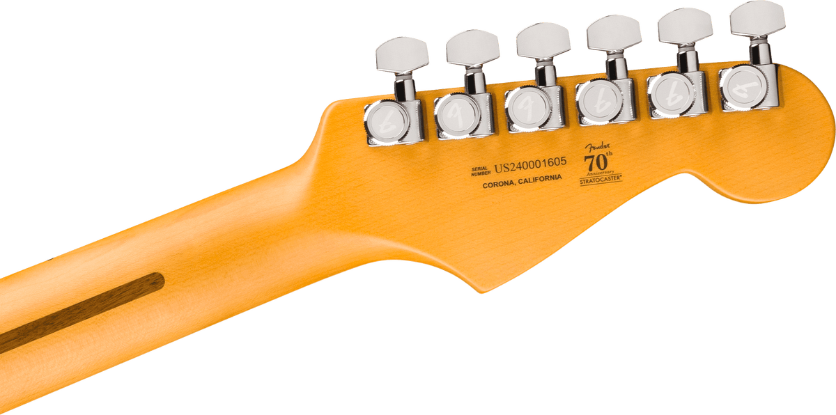 Fender American Ultra II Stratocaster Left-Hand, headstock, back