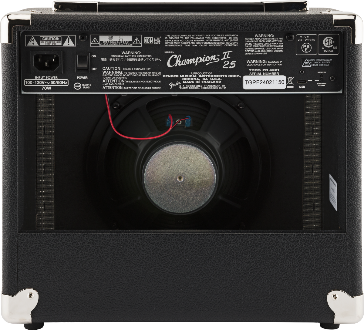 Fender Champion II 25, back view