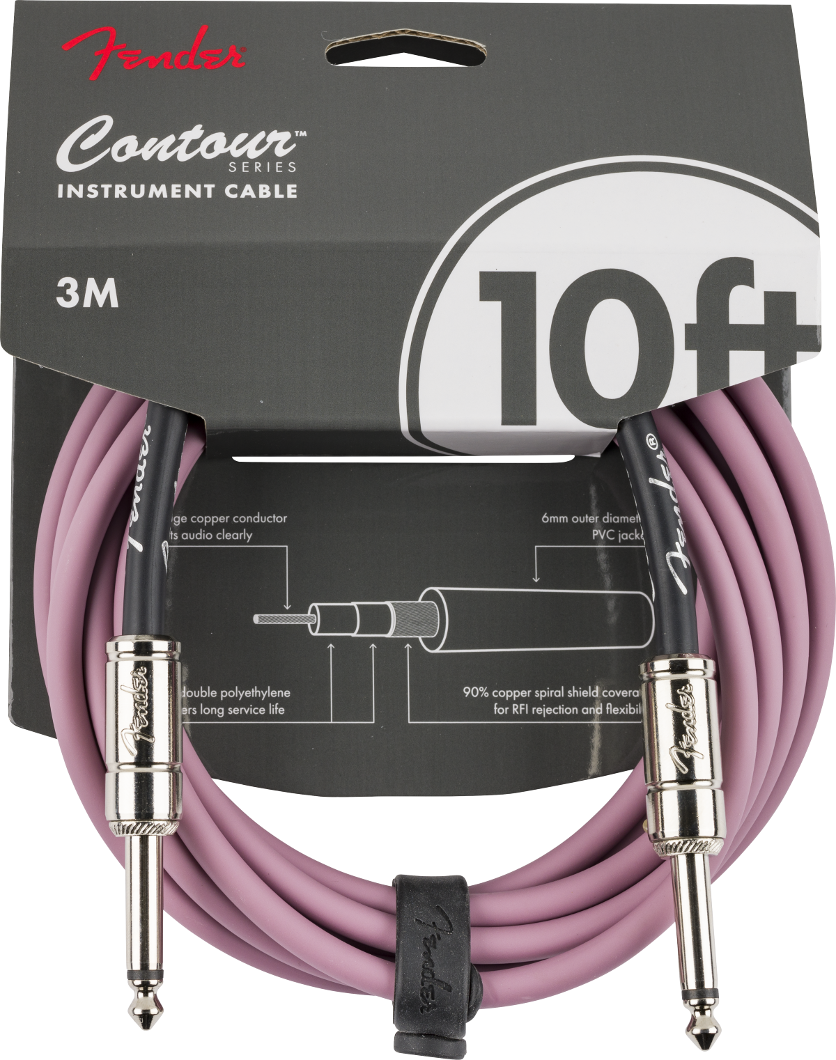 Fender Contour Series Instrument Cables, front view