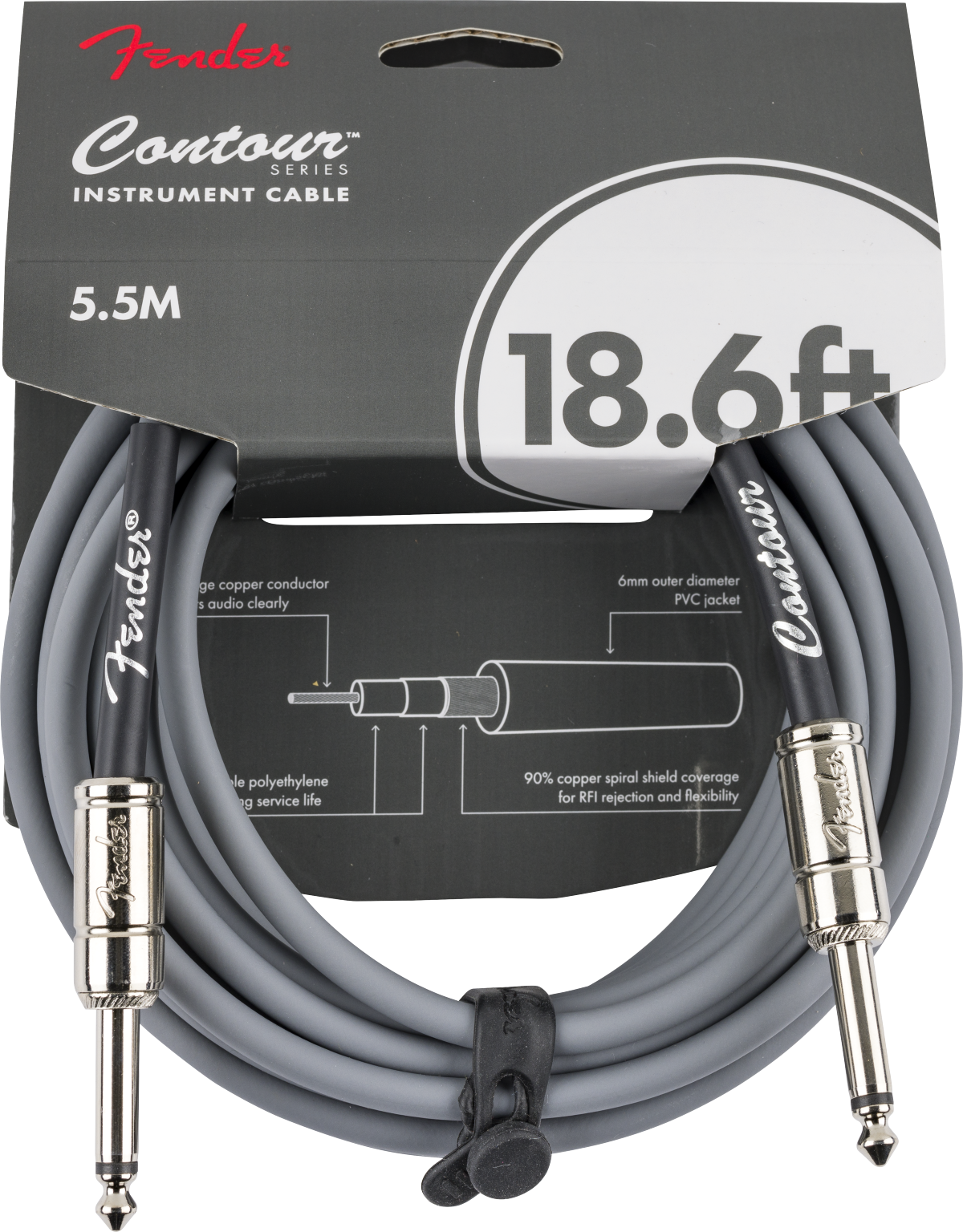 Fender Contour Series Instrument Cables, front view