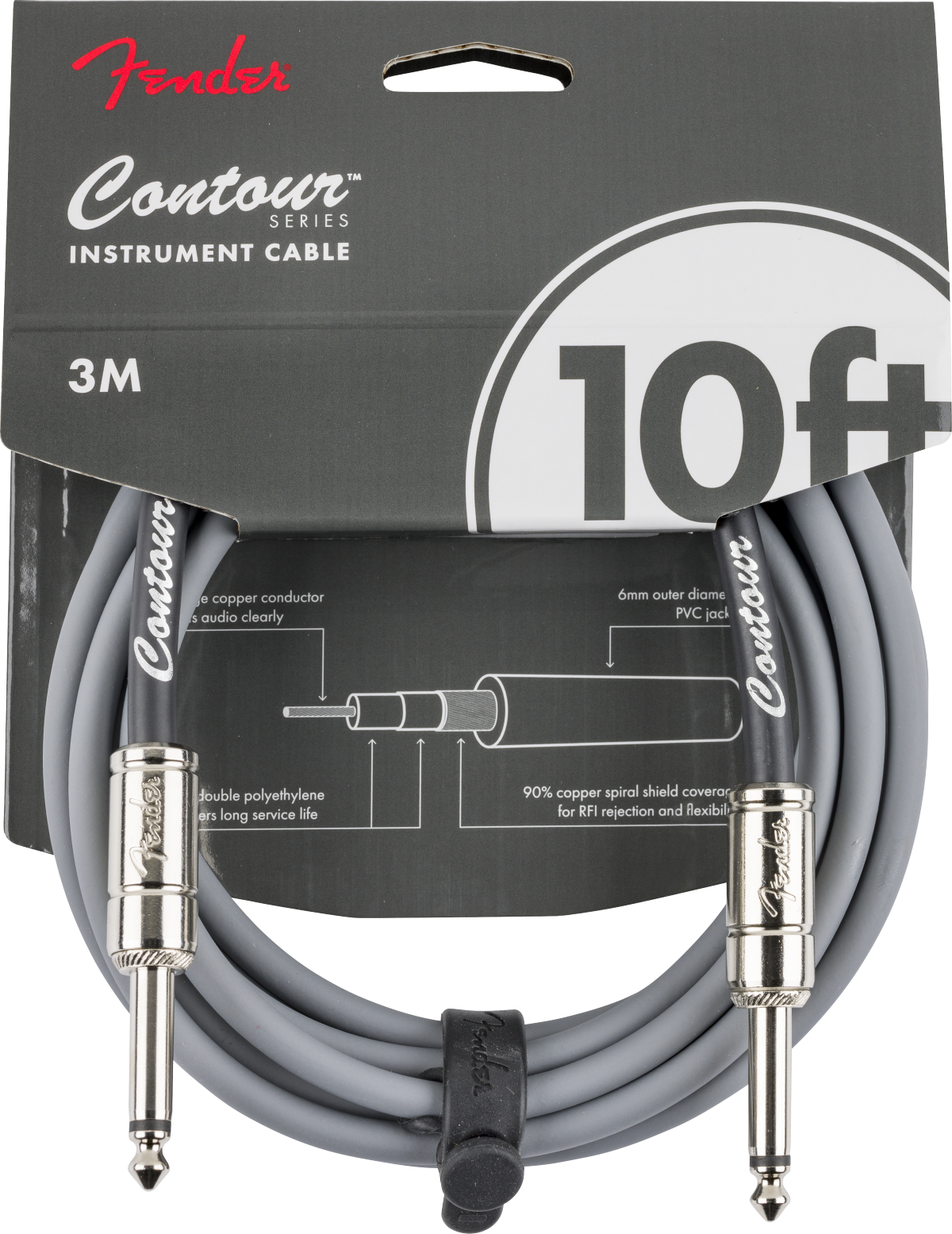 Fender Contour Series Instrument Cables, front view