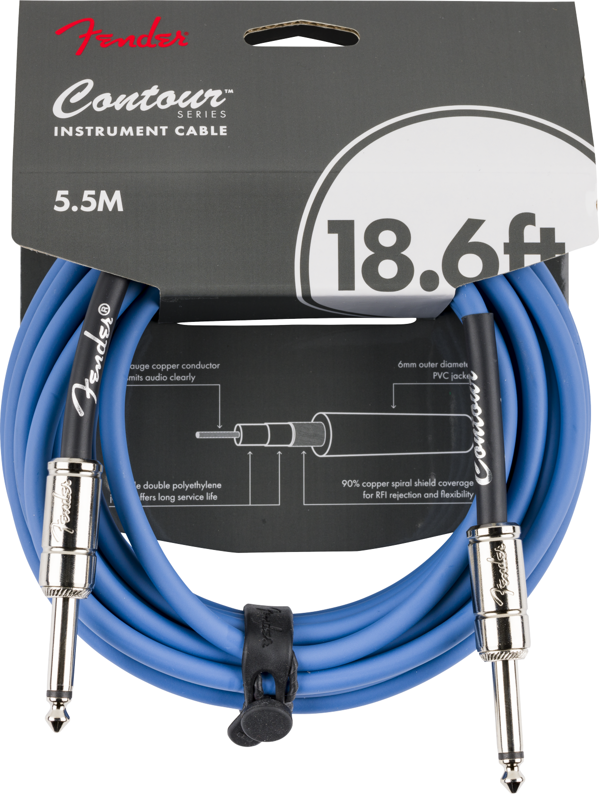 Fender Contour Series Instrument Cables, front view