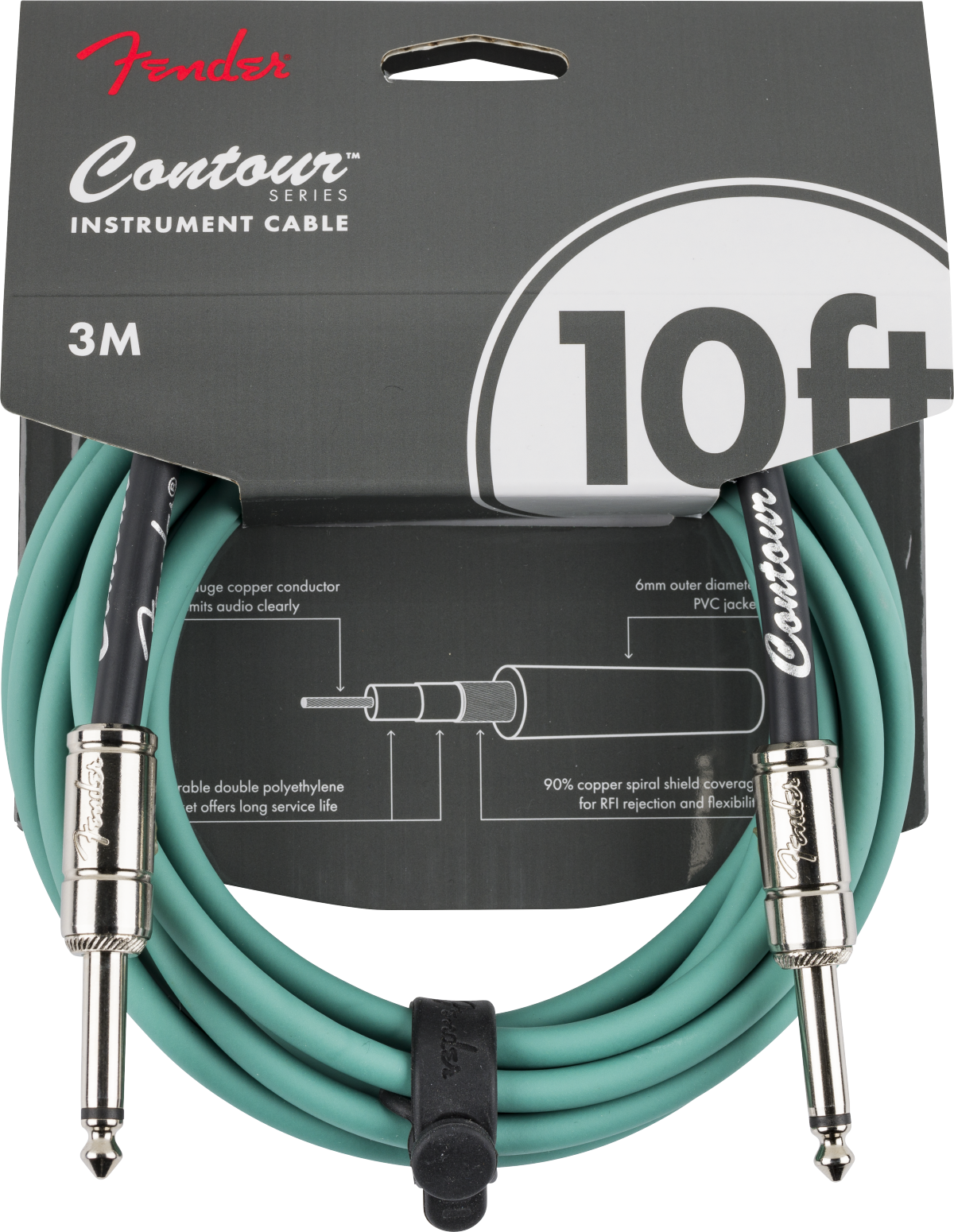 Fender Contour Series Instrument Cables, front view