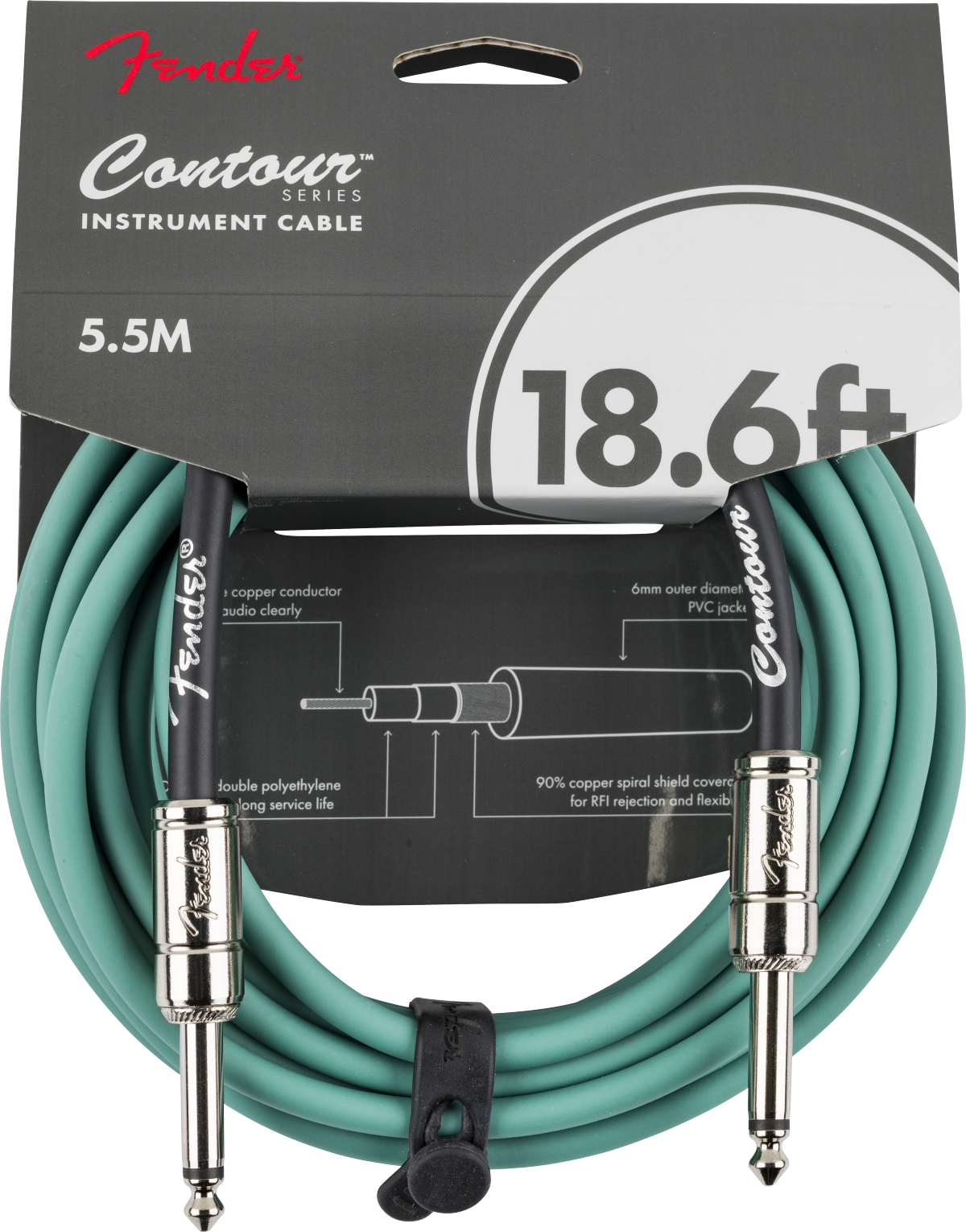 Fender Contour Series Instrument Cables, front view