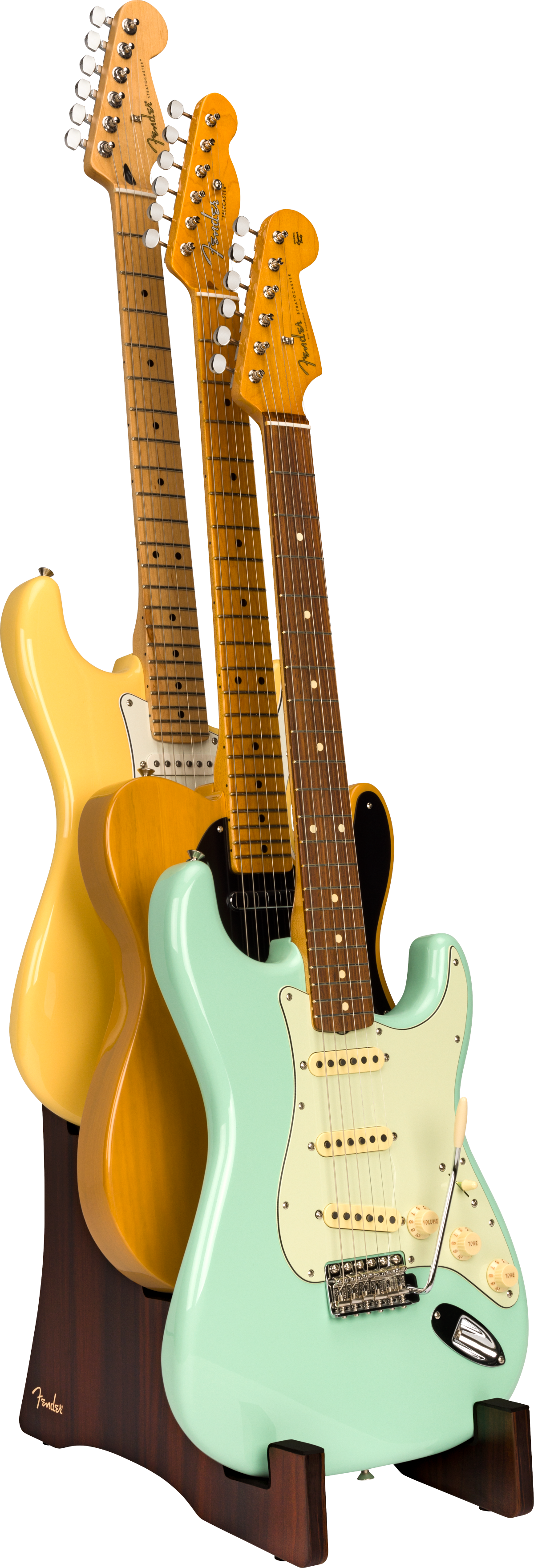 Fender Deluxe Wooden 3-Tier Guitar Stand, detail