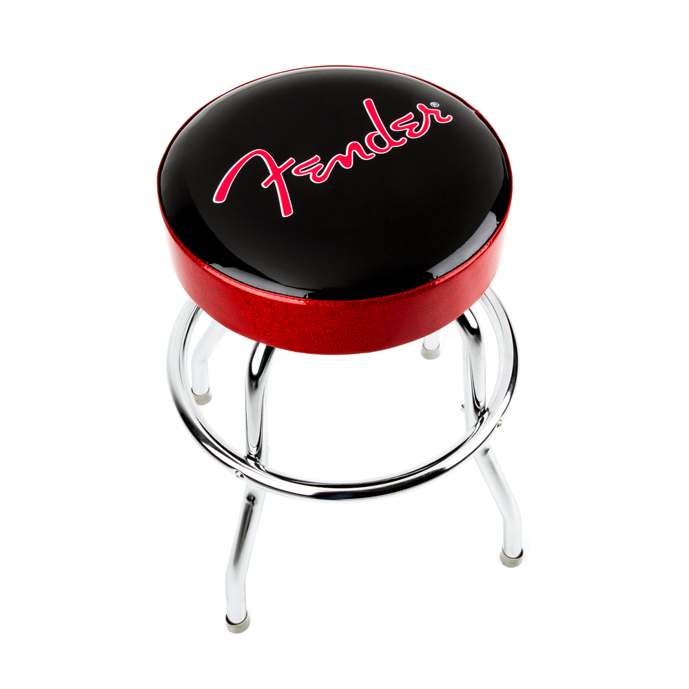 Fender Fender Red Sparkle Logo Barstool, Black and Red Sparkle Black and Red Sparkle 24 in